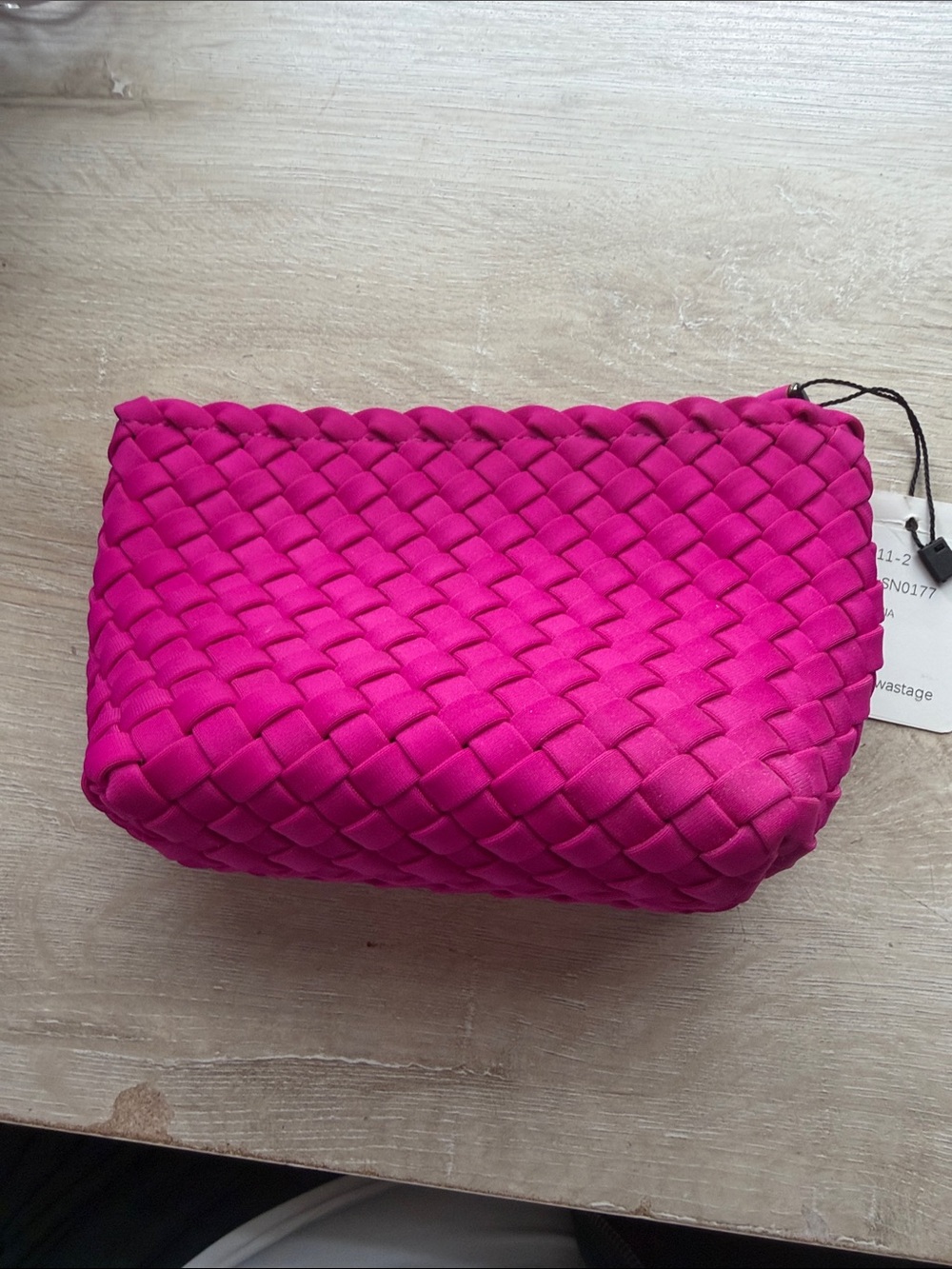Naghedi woven Petit cosmetic pouch in fuchsia